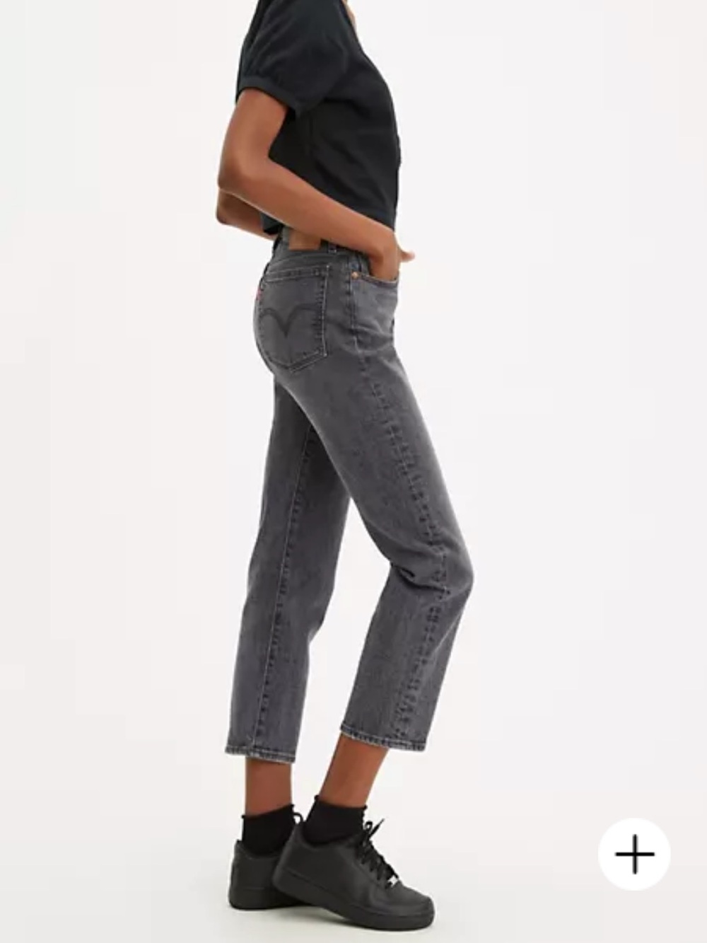 levi’s wedgie straight leg dark gray/black jeans (25W 28L)